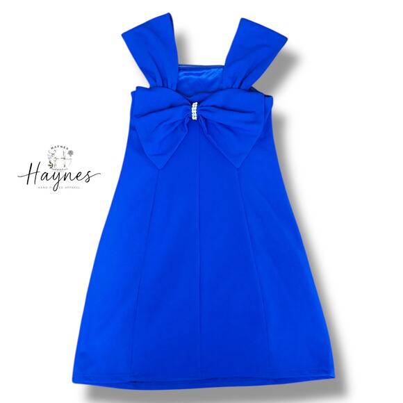 SHE+SKY | NEW with tag Blue RhineStone Bow Boutique Dress Size:Small {199} - Picture 1 of 8